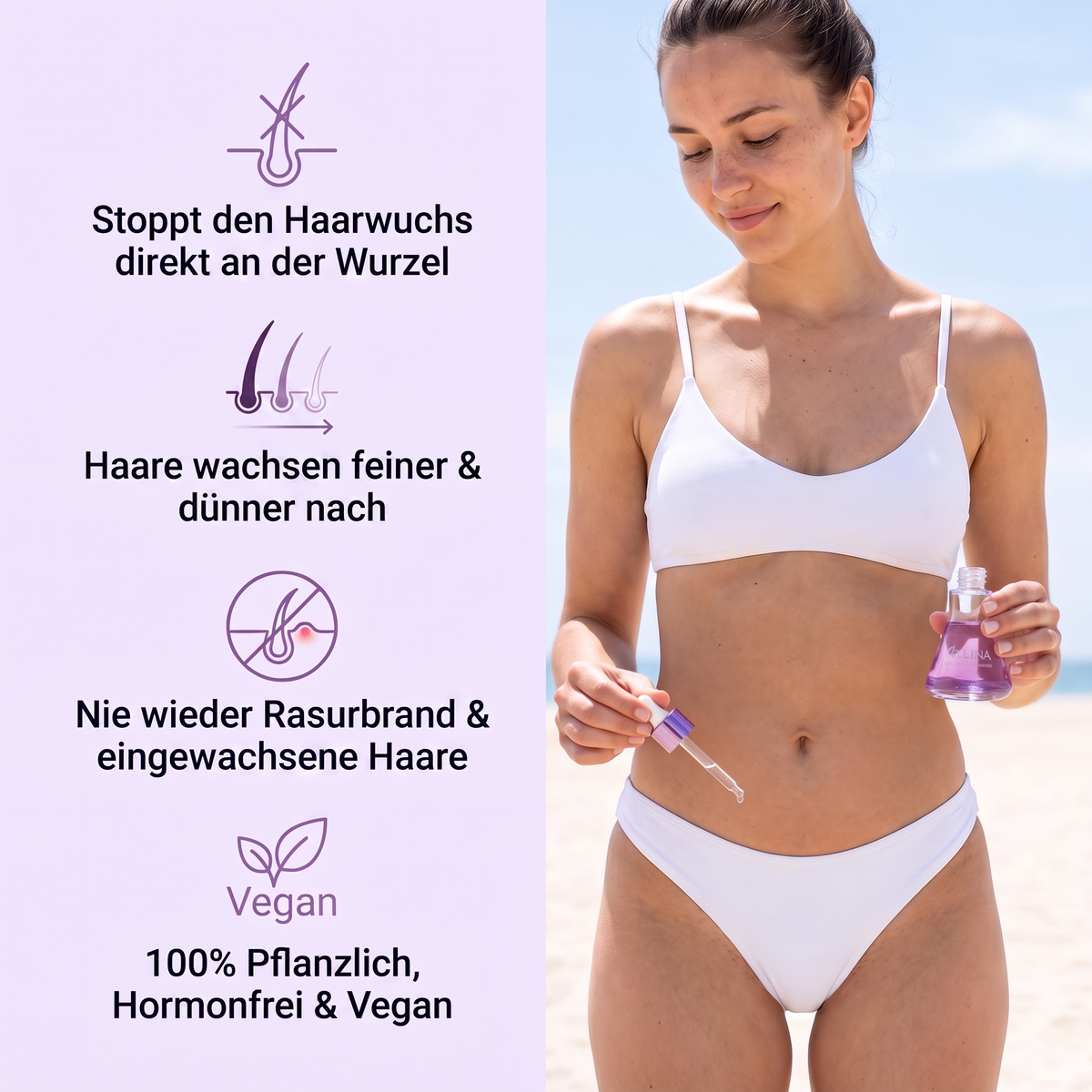 Pflanzlicher Haarwuchsstopp.